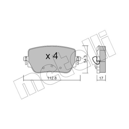 METELLI 22-1196-0 Brake Pads Set Rear for