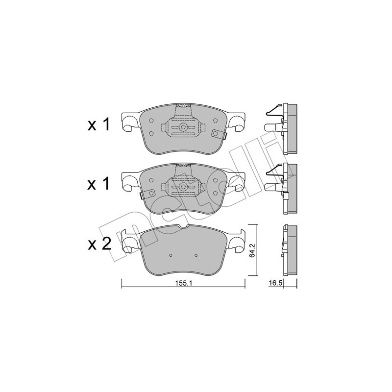 METELLI 22-1205-0 Brzdové destičky Přední pro