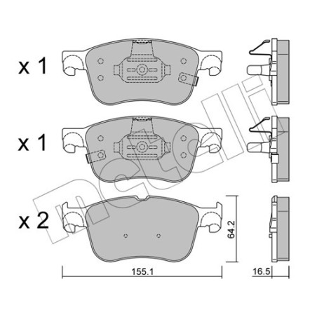 METELLI 22-1205-0 Pastillas de freno Delantero para