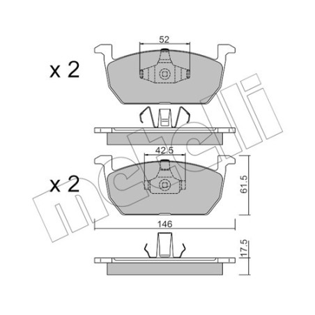 METELLI 22-1214-0 Bremsbeläge Vorne für