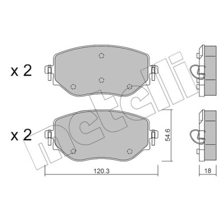METELLI 22-1225-0 Brake Pads Set Front for
