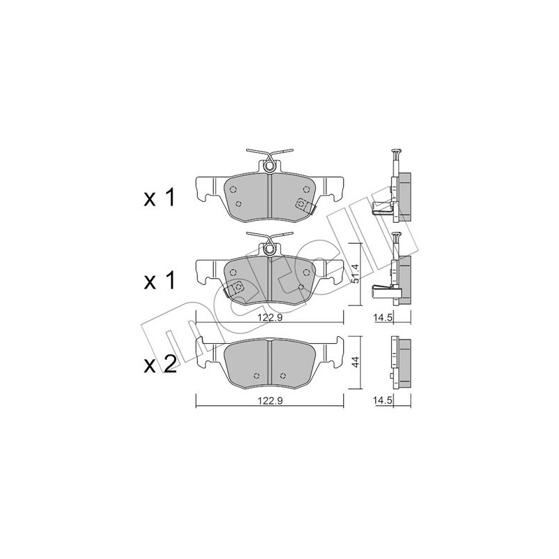 METELLI 22-1226-0 Bremsbeläge Hinten für