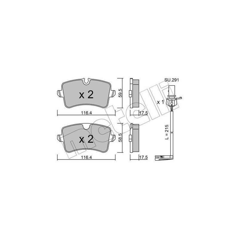 METELLI 22-0955-0K Brake Pads Set Rear for