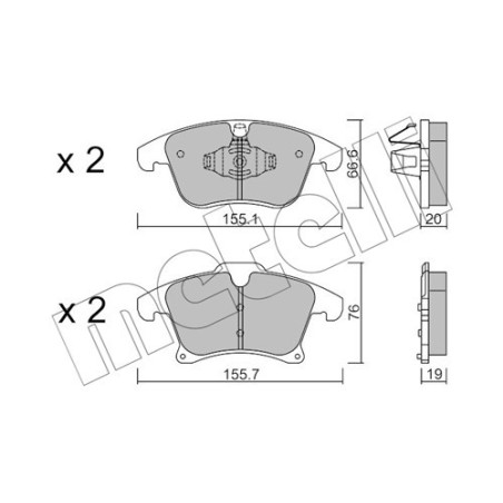 METELLI 22-1039-1 Brzdové platničky Predné pre