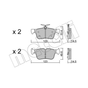 METELLI 22-1040-2 Brake Pads Set Rear for