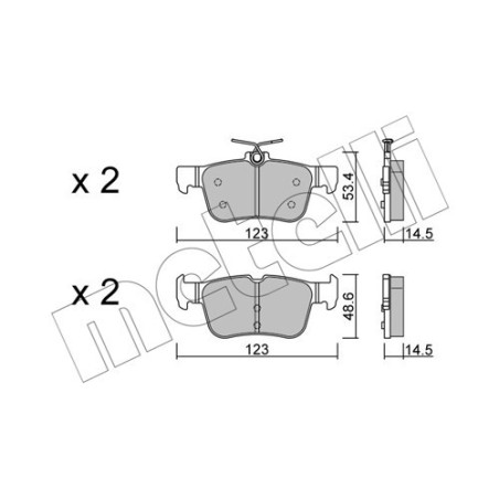 METELLI 22-1040-2 Brake Pads Set Rear for