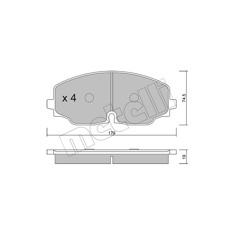 METELLI 22-1171-0 Brzdové platničky Predné pre