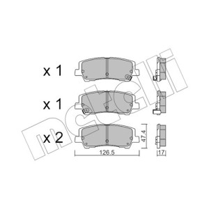 METELLI 22-1184-0 Klocki hamulcowe Tył dla