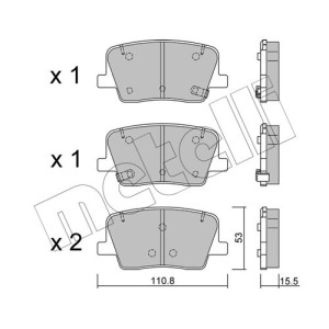METELLI 22-1232-0 Brake Pads Set Rear for