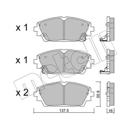 METELLI 22-1237-0 Brzdové platničky Predné pre