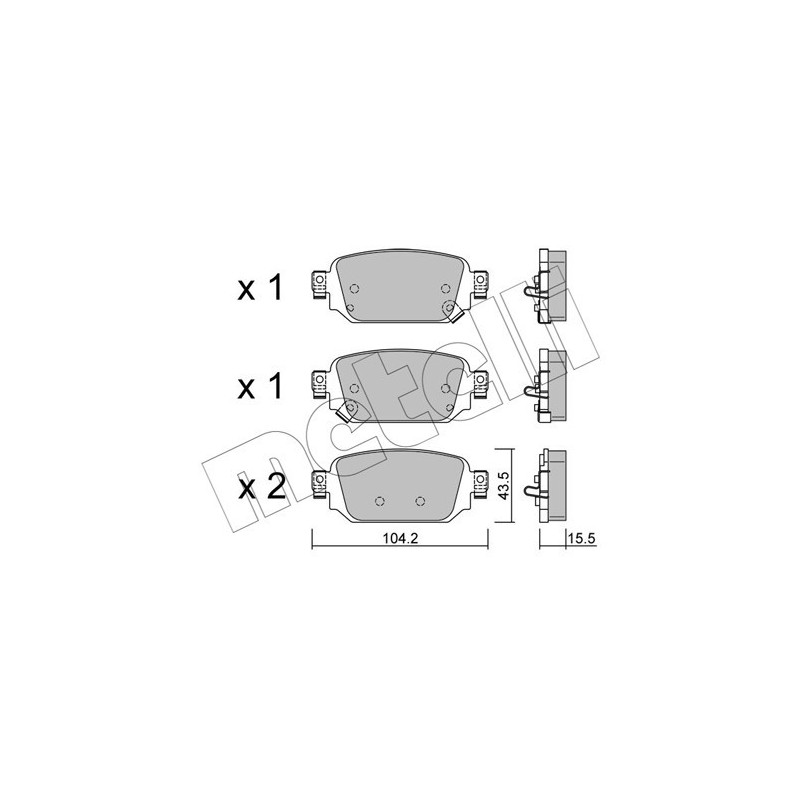 METELLI 22-1238-0 Bremsbeläge Hinten für