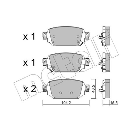 METELLI 22-1238-0 Brake Pads Set Rear for