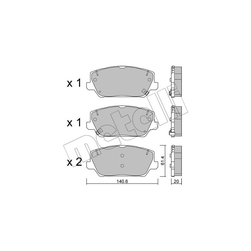 METELLI 22-1241-0 Pastillas de freno Delantero para