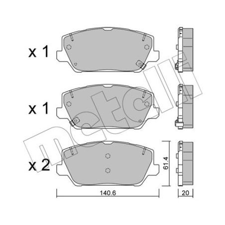 METELLI 22-1241-0 Brzdové platničky Predné pre