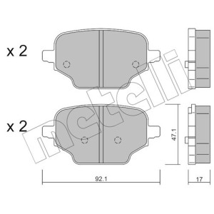 METELLI 22-1245-0 Pastillas de freno Trasero para
