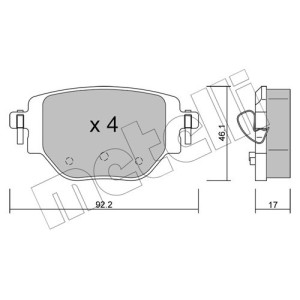 METELLI 22-1246-0 Brake Pads Set Rear for