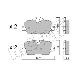 METELLI 22-1264-0 Brake Pad Set Rear for