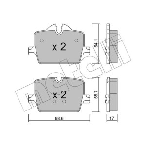METELLI 22-1265-0 Brake Pads Set Rear for