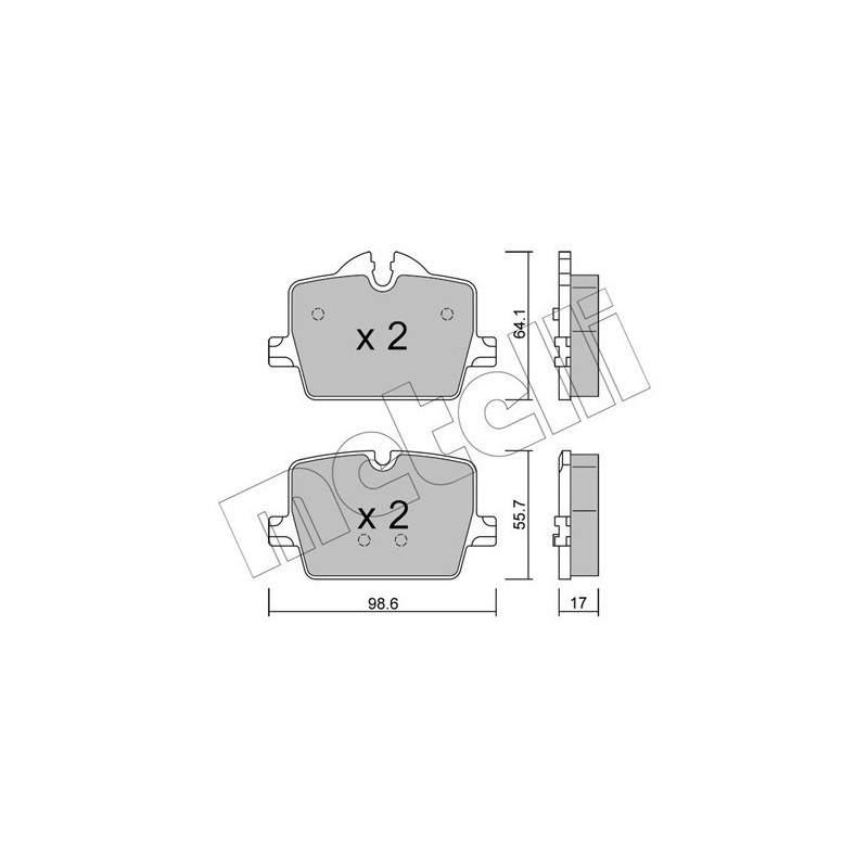 METELLI 22-1265-0 Brake Pads Set Rear for
