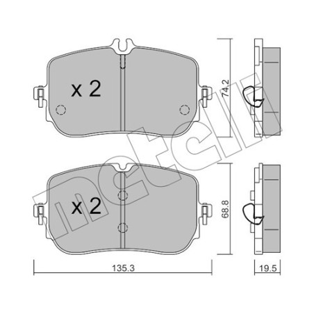 METELLI 22-1268-0 Plaquettes de frein Avant pour