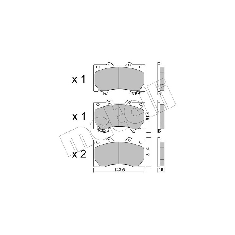 METELLI 22-1279-0 Pastiglie freno Anteriore per