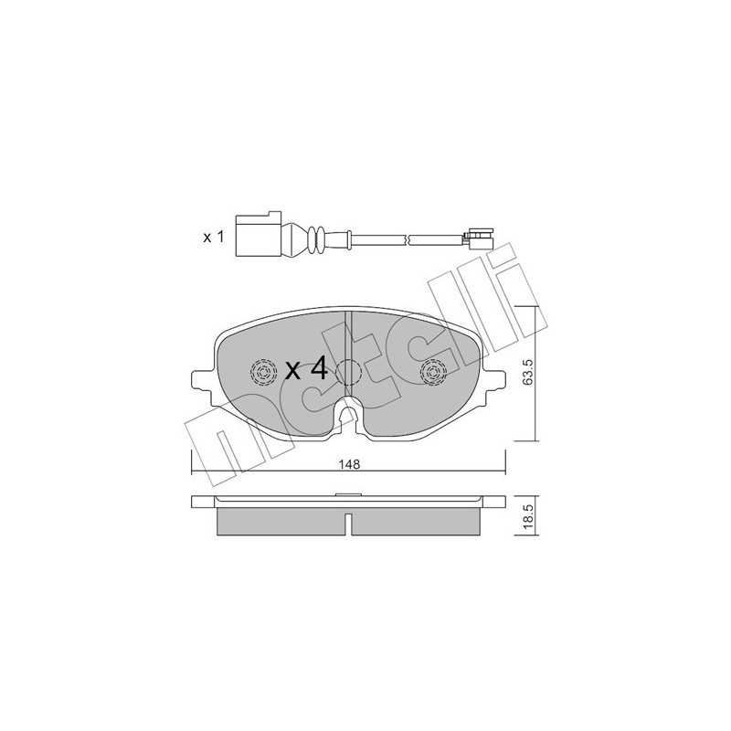 METELLI 22-1280-0 Brzdové platničky Predné pre