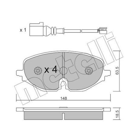 METELLI 22-1280-0 Pastillas de freno Delantero para