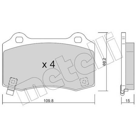 METELLI 22-0251-6 Brake Pads Set Rear for