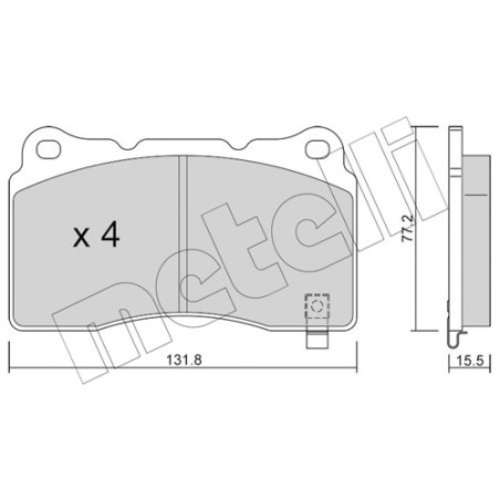 METELLI 22-0288-8 Klocki hamulcowe Przód dla