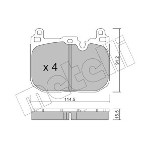 METELLI 22-1015-4 Brzdové platničky Predné pre