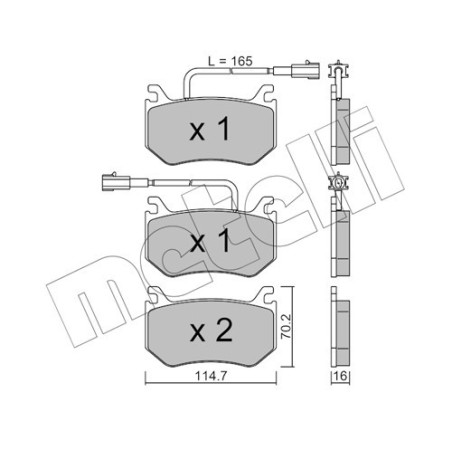 METELLI 22-1102-0 Brake Pads Set Rear for