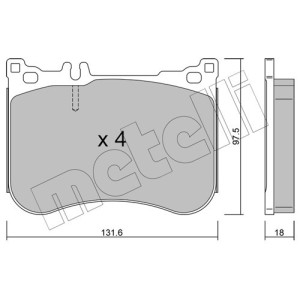 METELLI 22-1197-0 Brzdové platničky Predné pre