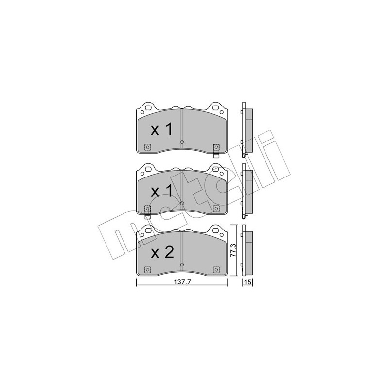 METELLI 22-1220-0 Pastillas de freno Delantero para