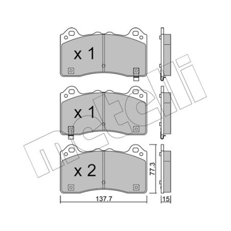 METELLI 22-1220-0 Pastillas de freno Delantero para