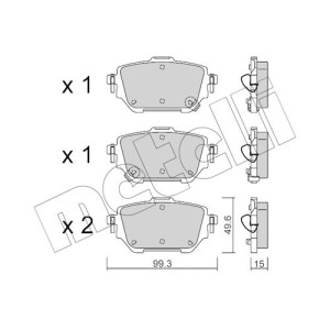 METELLI 22-1236-0 Bremsbeläge Hinten für
