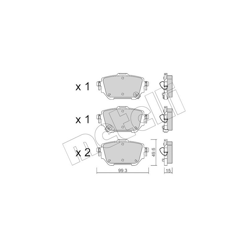 METELLI 22-1236-0 Brake Pads Set Rear for