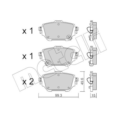METELLI 22-1236-0 Bremsbeläge Hinten für