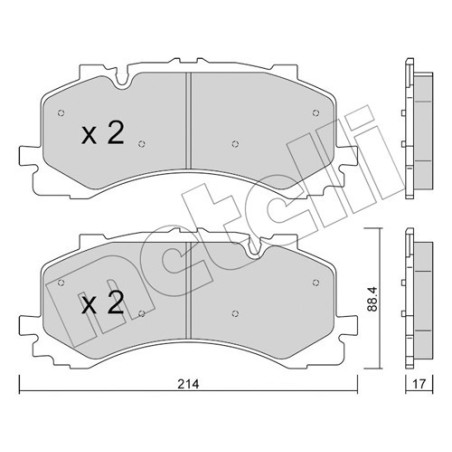 METELLI 22-1252-0 Brzdové destičky Přední pro