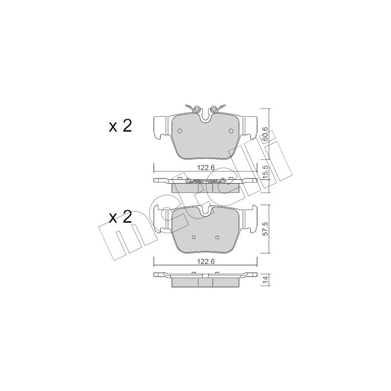 METELLI 22-1267-0 Brake Pads Set Rear for