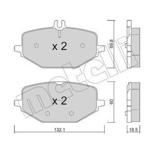 METELLI 22-1274-0 Brake Pads Set Rear for