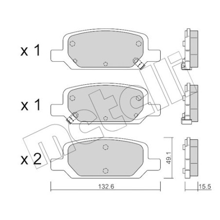 METELLI 22-1278-0 Brake Pads Set Rear for