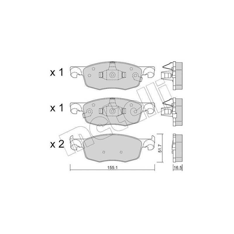 METELLI 22-1282-0 Pastillas de freno Delantero para