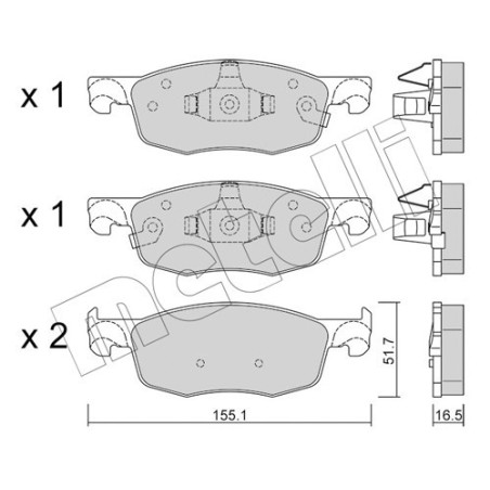 METELLI 22-1282-0 Bremsbeläge Vorne für
