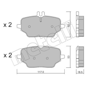 METELLI 22-1273-0 Brzdové platničky Zadné pre