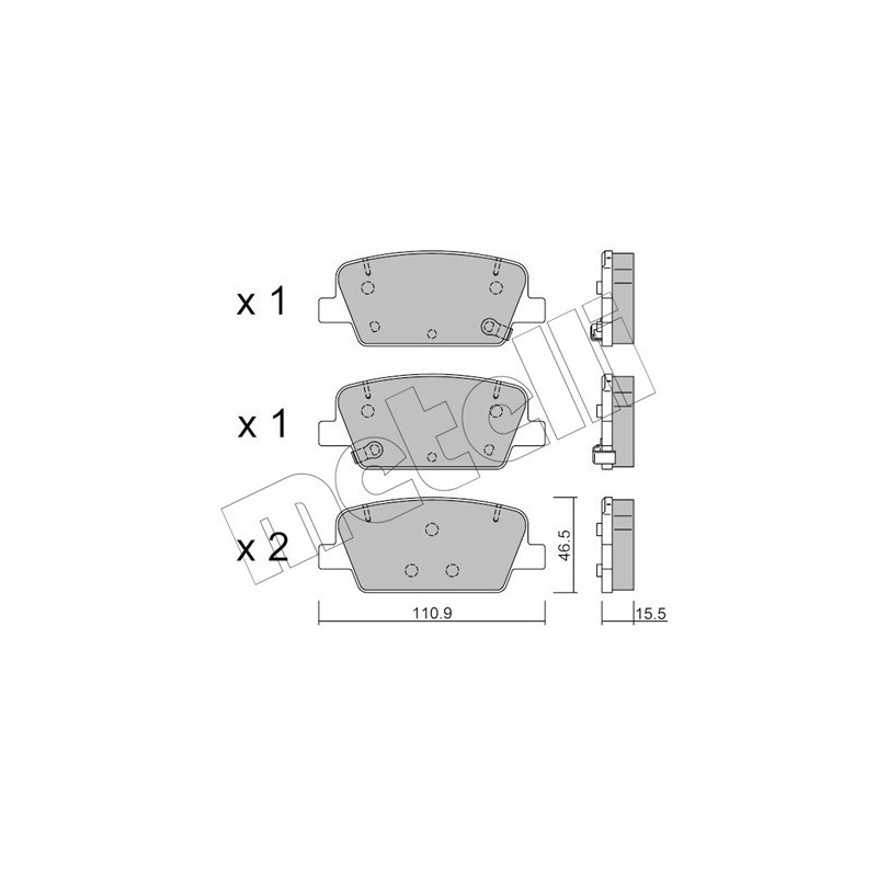 METELLI 22-1283-0 Brzdové platničky Zadné pre