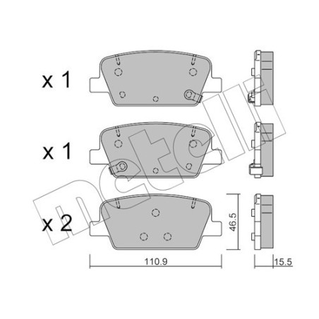 METELLI 22-1283-0 Pastillas de freno Trasero para