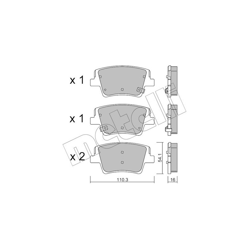 METELLI 22-1284-0 Bremsbeläge Hinten für