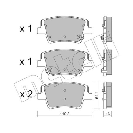 METELLI 22-1284-0 Brake Pads Set Rear for