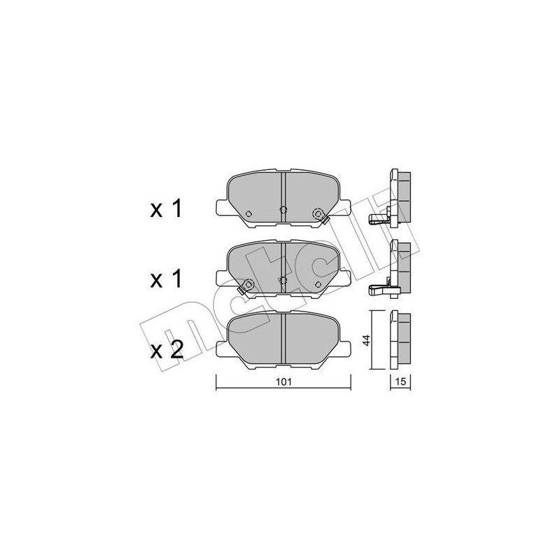 METELLI 22-0995-0 Brake Pads Set Rear for