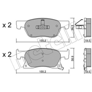 METELLI 22-1114-0 Pastillas de freno Delantero para